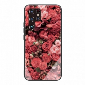 Tok Samsung Galaxy S22 Ultra 5G Rose Flowers Edzett Üveg