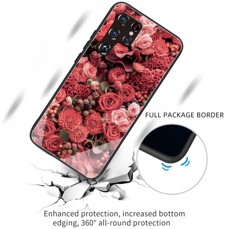 Tok Samsung Galaxy S22 Ultra 5G Rose Flowers Edzett Üveg