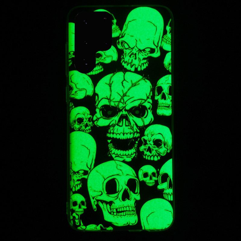 Tok Samsung Galaxy S22 Ultra 5G Vigyázat Fluoreszkáló Koponyák