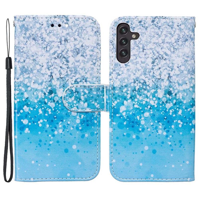 Fliptok / Bőrtok Samsung Galaxy A13 5G / A04s Kék Glitter Gradiens