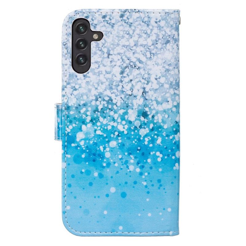 Fliptok / Bőrtok Samsung Galaxy A13 5G / A04s Kék Glitter Gradiens