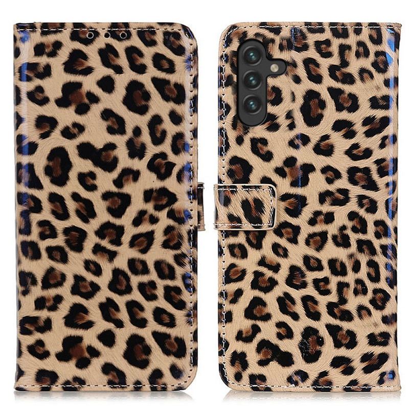 Fliptok / Bőrtok Samsung Galaxy A13 5G / A04s Leopárd