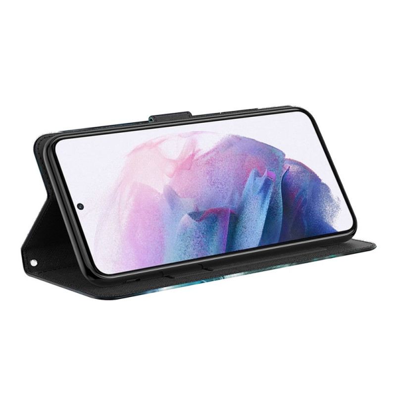 Fliptok / Bőrtok Samsung Galaxy A13 5G / A04s Sárga Pillangók