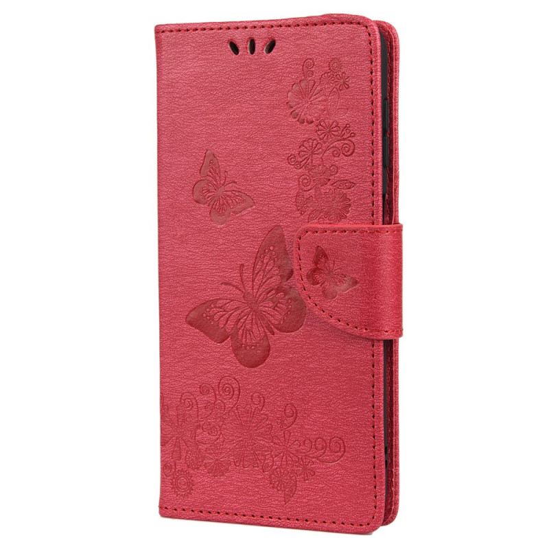 Fliptok / Bőrtok Samsung Galaxy A13 5G / A04s szíjjal Splendid Strap Butterflies