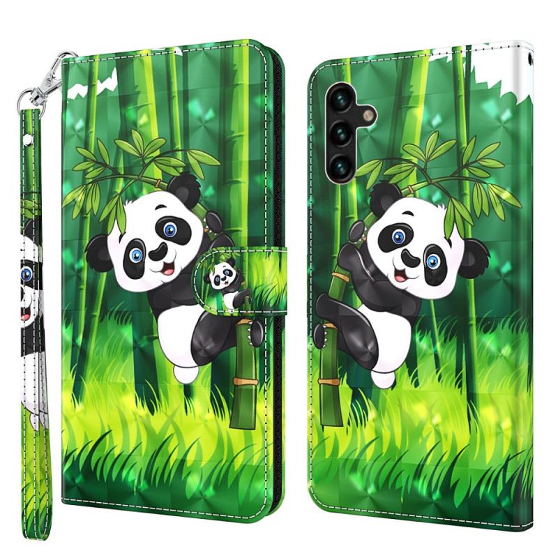 Fliptok Samsung Galaxy A13 5G / A04s Panda És Bambusz