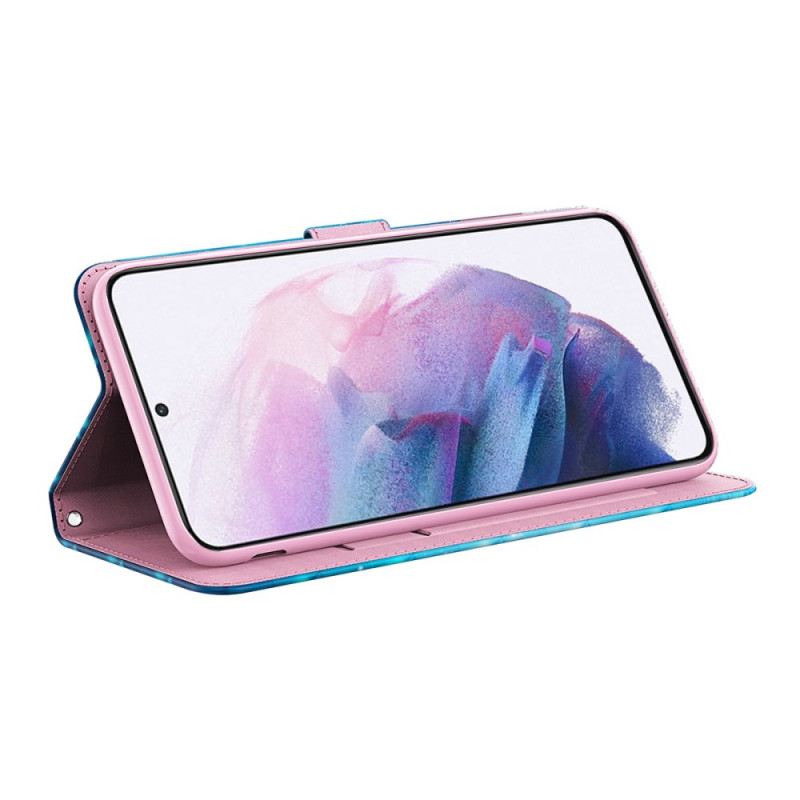 Fliptok Samsung Galaxy A13 5G / A04s Repülő Kék Pillangók