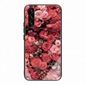 Tok Samsung Galaxy A13 5G / A04s Rose Flowers Edzett Üveg