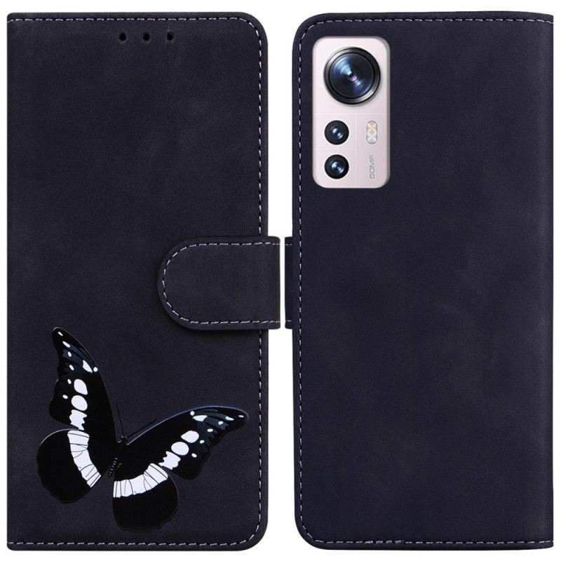 Fliptok / Bőrtok Xiaomi 12 Pro Skin-touch Butterfly