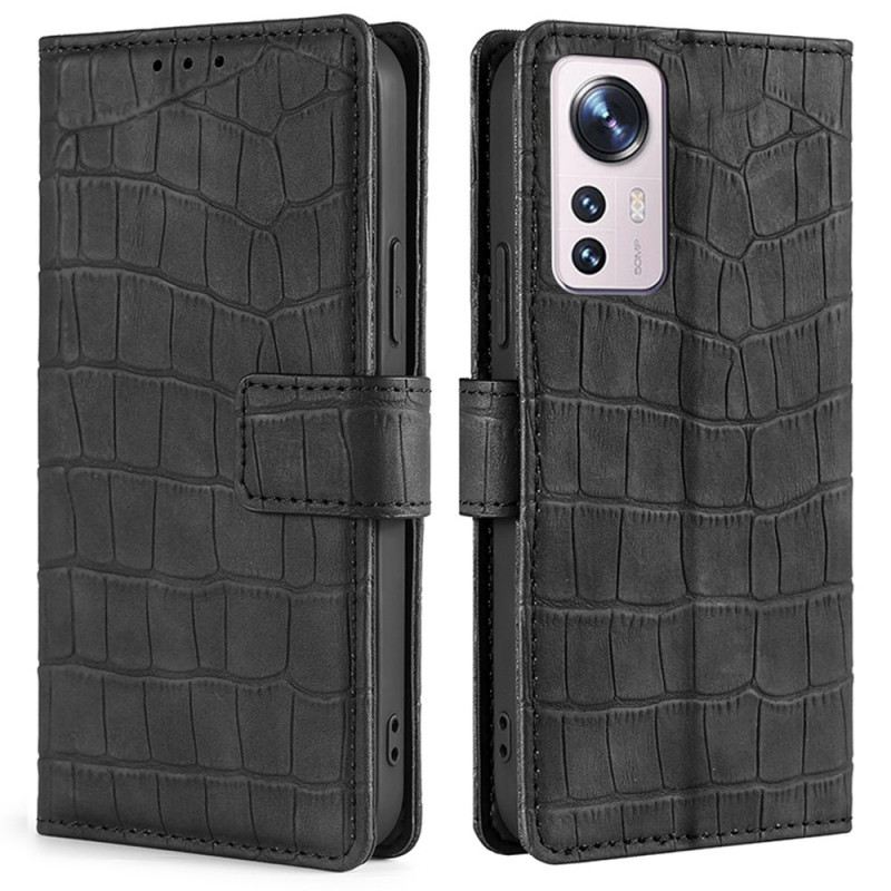 Fliptok / Bőrtok Xiaomi 12 Pro Skin-touch Krokodil