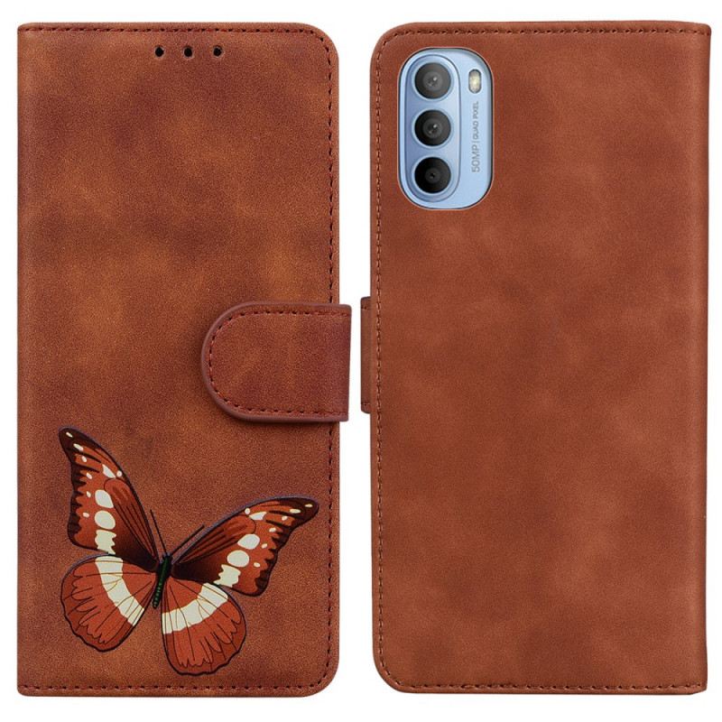 Fliptok / Bőrtok Moto G41 / G31 Skin-touch Butterfly