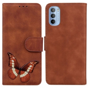 Fliptok / Bőrtok Moto G41 / G31 Skin-touch Butterfly