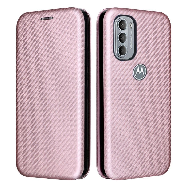 Fliptok Moto G41 / G31 Bőrtok Szilikon Szén