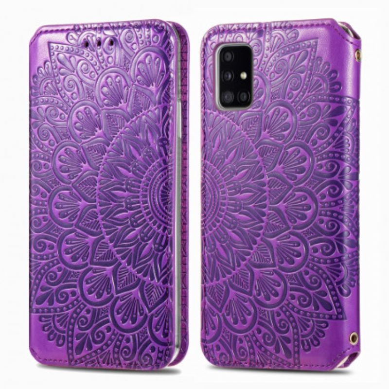 Fliptok Samsung Galaxy A51 Bőrtok Mandala