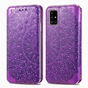 Fliptok Samsung Galaxy A51 Bőrtok Mandala